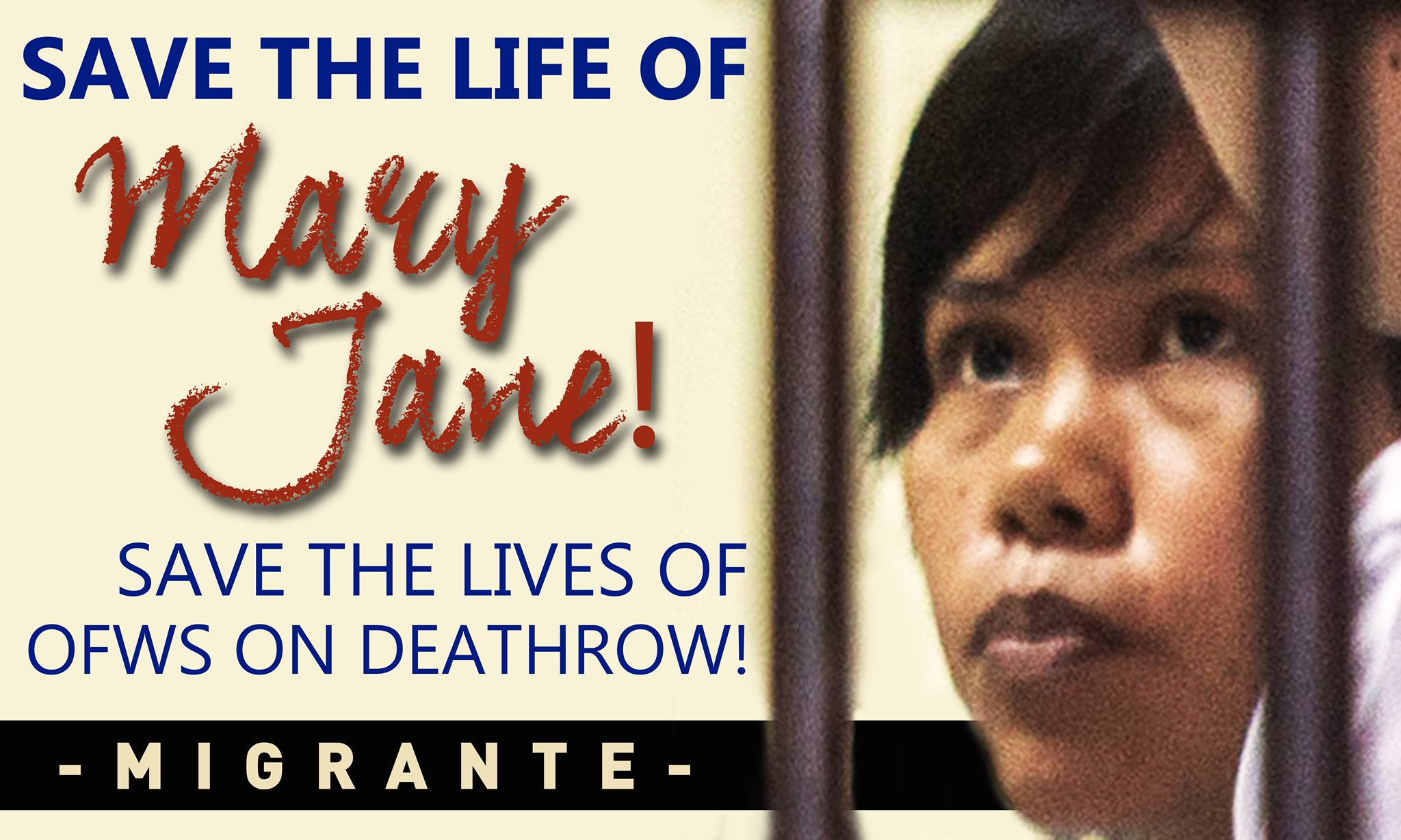 Appeal for urgent action save the life of Filipina Mary Jane.